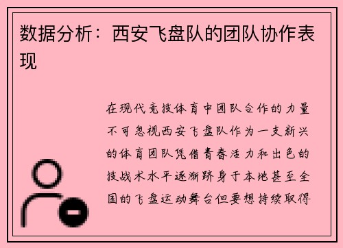 数据分析：西安飞盘队的团队协作表现